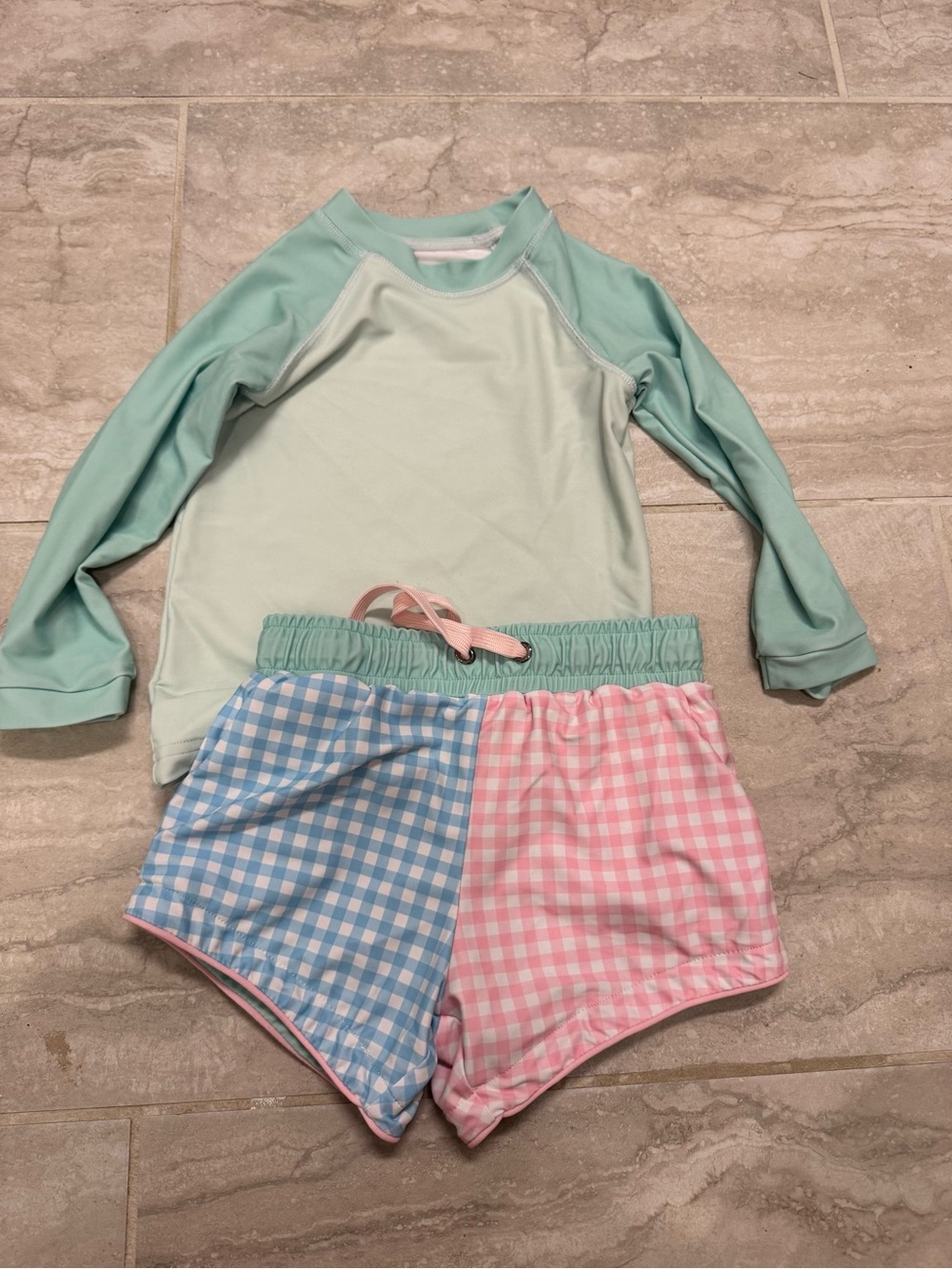 sweethoney swim trunks and rash guard